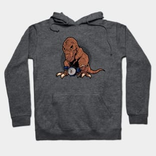T-Rex Playing the Drums Hoodie